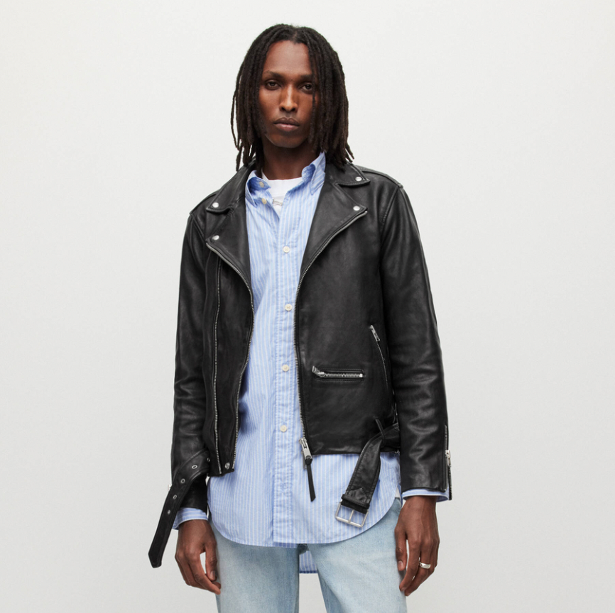 Wick leather biker on sale jacket